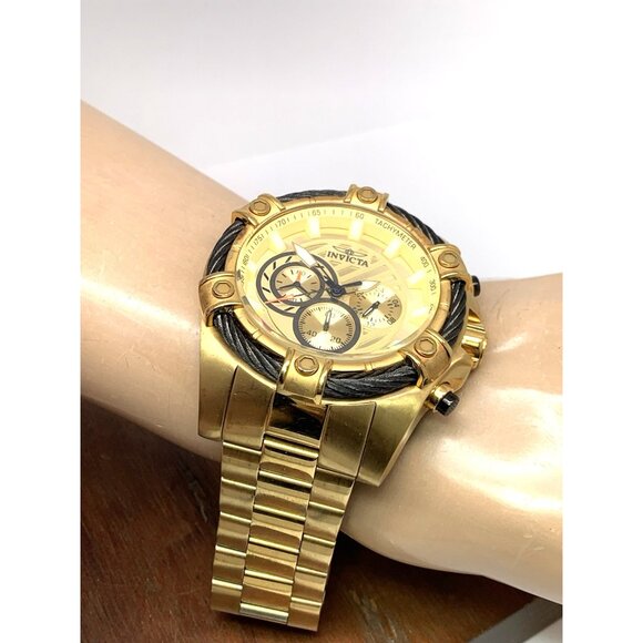Invicta Men's Watch 25515 Bolt Quartz Chronograph Diver Gold Tone Steel 52mm - Picture 6 of 15